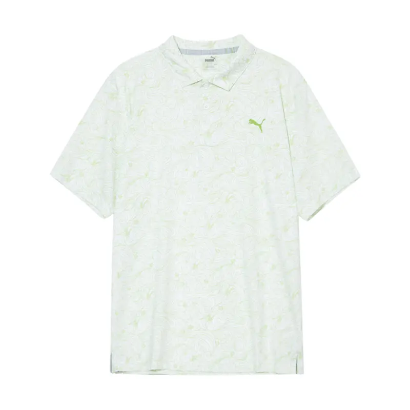 PUMA Polo Shirt Men's White Grass Green