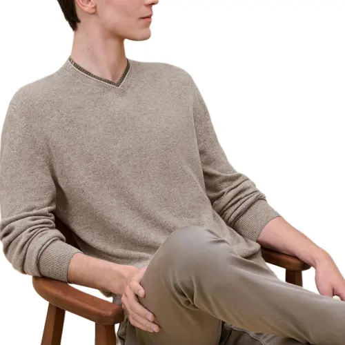 HERMES FW24 Cashmere Sweater Men's Gray