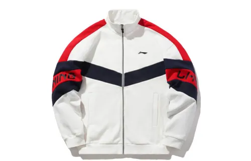 Li Ning Jackets Unisex Ivory Stand Collar Moderate Other