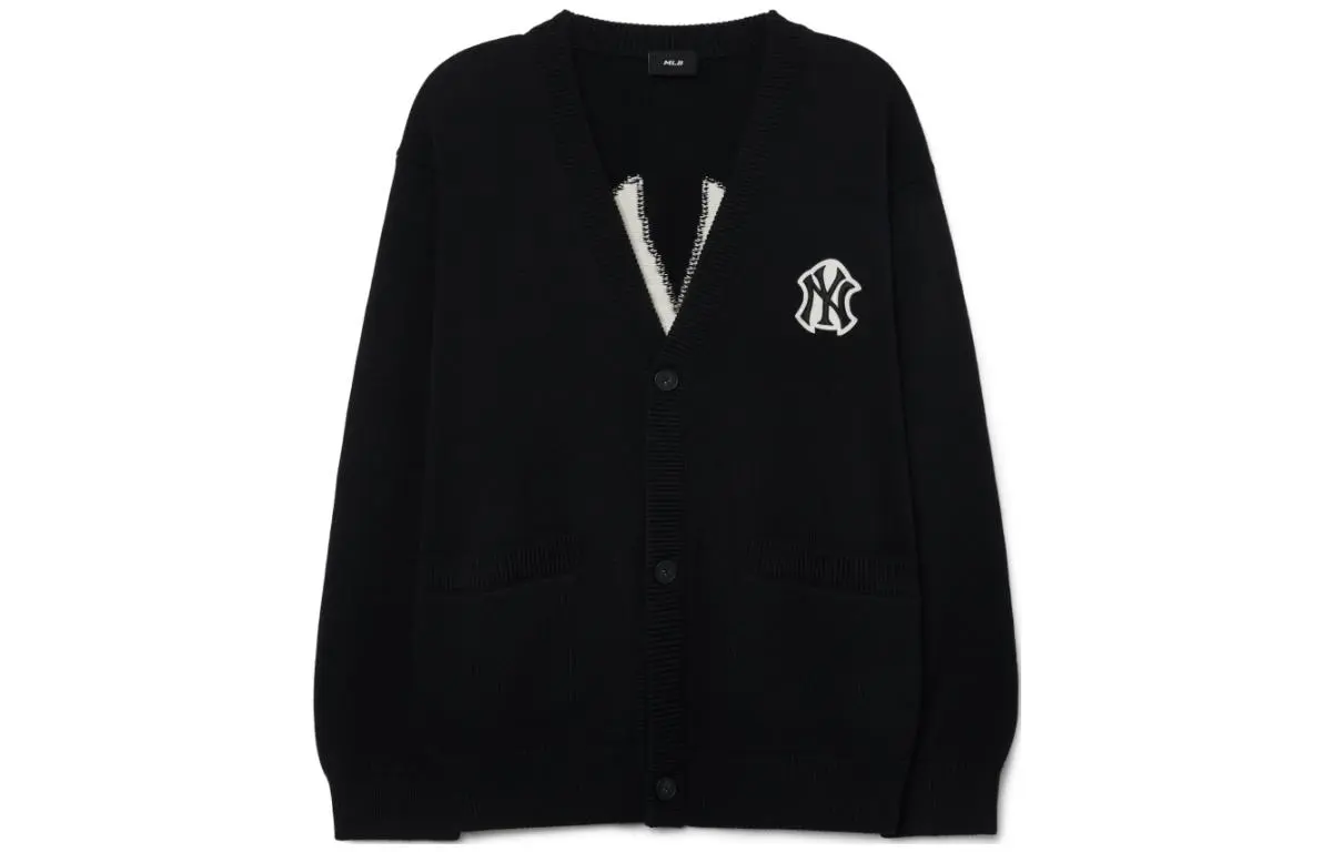 MLB Knitwear Unisex Black V-neck Moderate Other