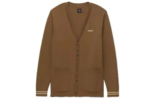 Vans Knitwear Men's Tan V Neck Moderate Cardigan