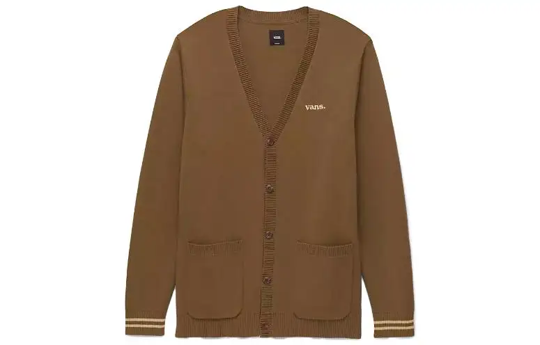 Vans Knitwear Men's Tan V Neck Moderate Cardigan