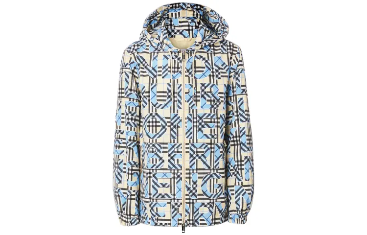 Burberry Logo Print Vintage Check Hooded Jacket