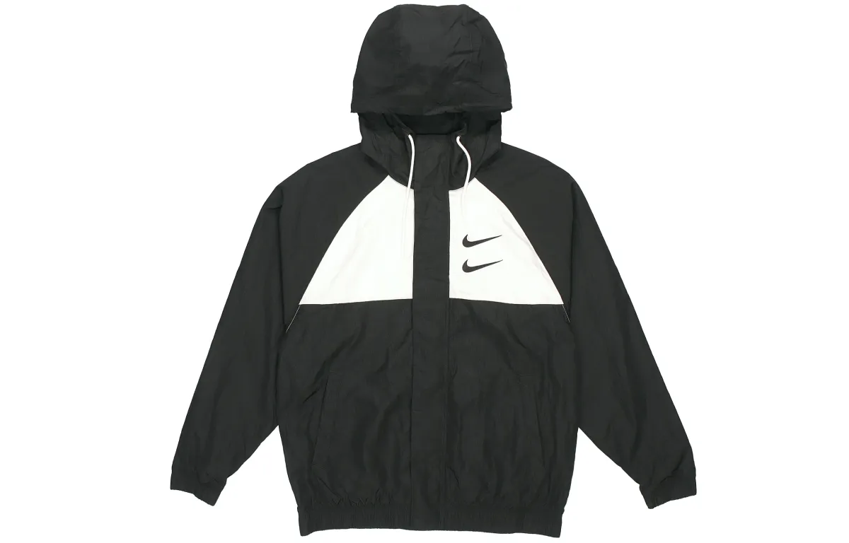 Nike Woven Jackets Men's Black Hooded (Non-detachable) Moderate Other