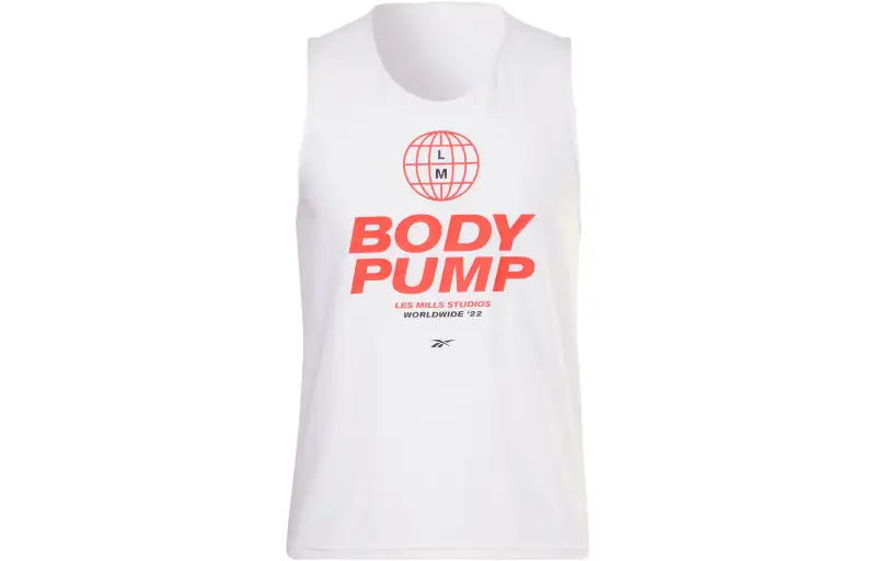 Reebok Tank Tops Men's White Crew Neck Moderate Straight Fit