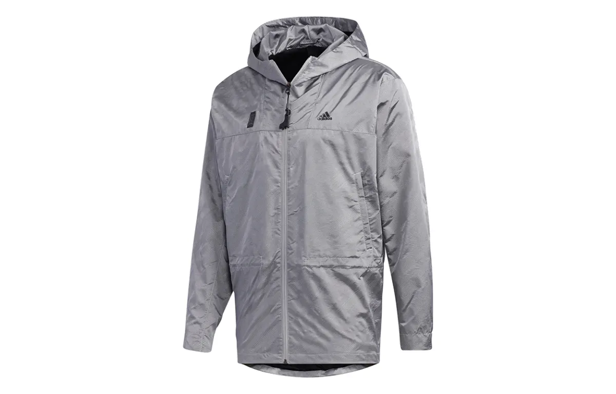 Adidas Jackets Men's Silver Hooded Moderate Other