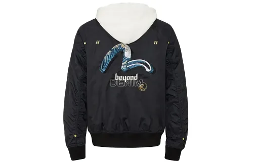 EVISU SS21 Spray Seagull Logo Embroidered Jacket Men's Black
