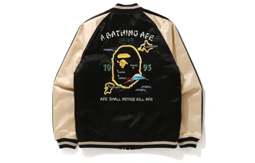 A BATHING APE Jackets Unisex Baseball Collar Moderate Other