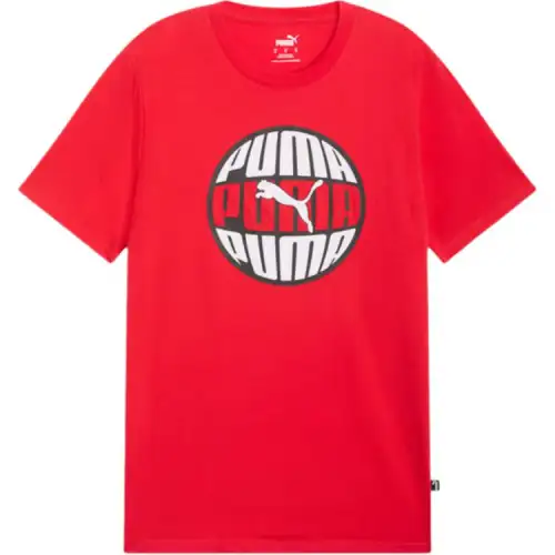 PUMA T Shirts Men's Red Crew Neck Moderate