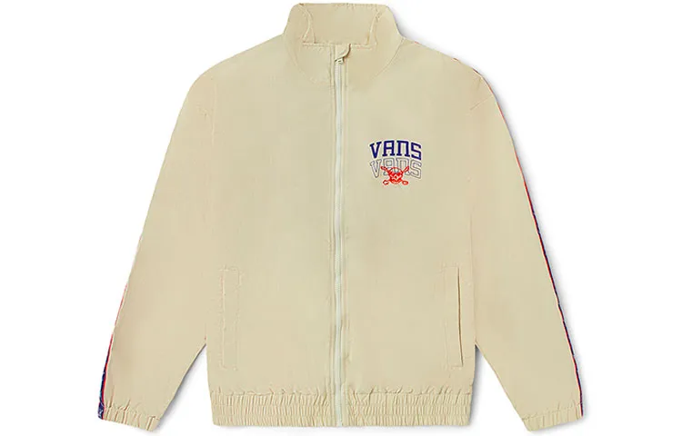 Vans Jackets Unisex Ecru Stand Collar Moderate
