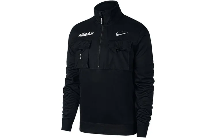 Nike Jackets Men's Black Stand Collar Moderate Workwear