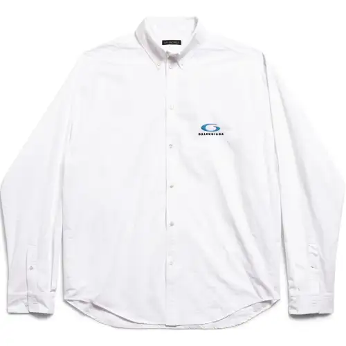 Balenciaga logo-embroidered cotton shirt