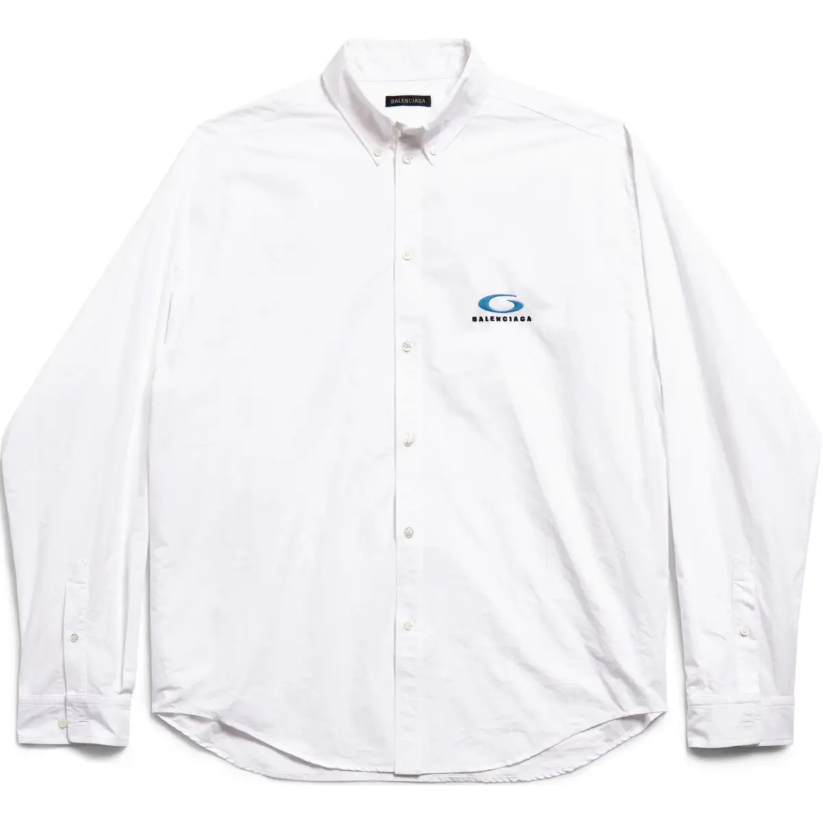 Balenciaga logo-embroidered cotton shirt