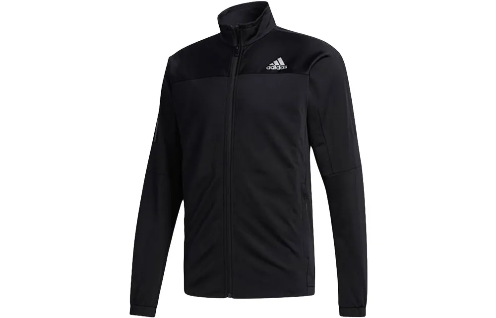 Adidas Jackets Men's Black Stand Collar Moderate Straight Fit