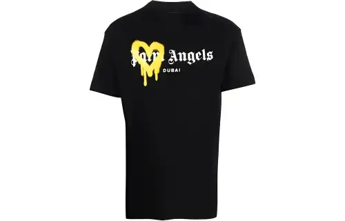 PALM ANGELS Dubai Heart Sprayed Logo T Shirt
