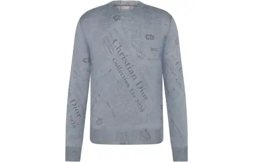 DIOR Sweaters Men's Gray Crew Neck Moderate Other