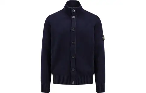 STONE ISLAND Compass Patch Button Up Cardigan