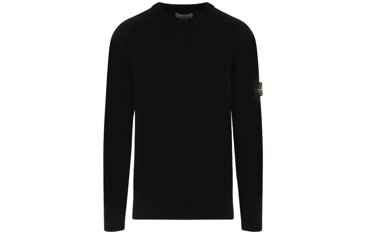 STONE ISLAND Logo Patch Crewneck Knitted Jumper