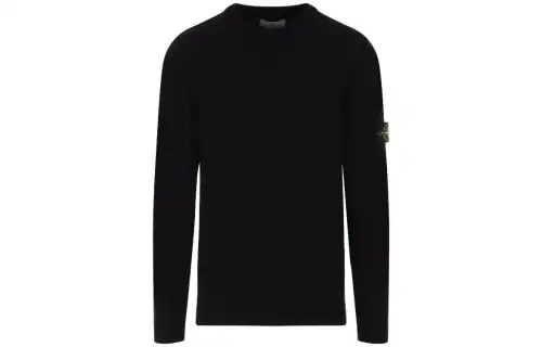 STONE ISLAND Logo Patch Crewneck Knitted Jumper