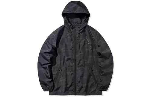 Li Ning Jackets Men's Black Camouflage Hooded Moderate Other