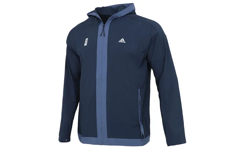 Adidas Jackets Men's Dark Blue Hooded Moderate Other