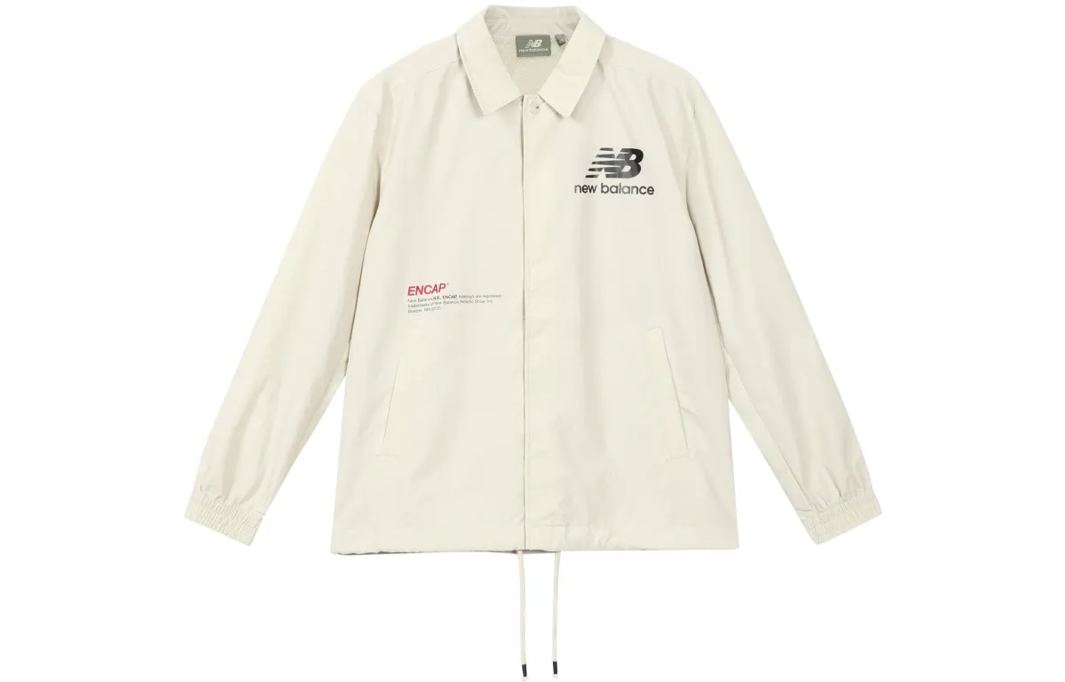 New Balance Jackets Unisex Ecru Lapel Moderate Other