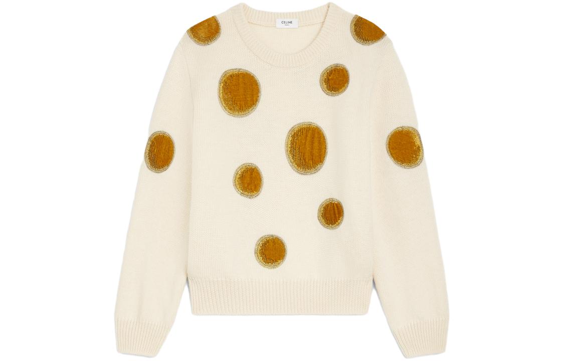 CELINE Sweaters Men's Ecru Crew Neck Moderate Other