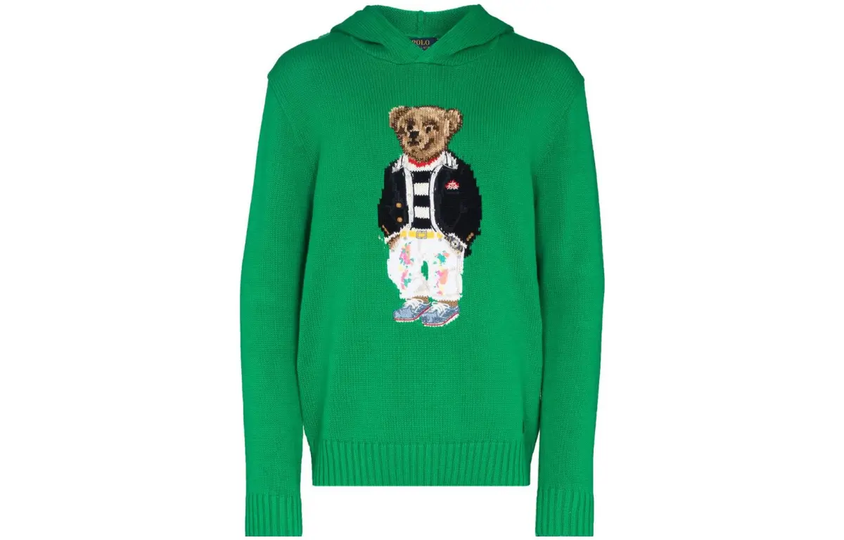 Polo Ralph Lauren Polo Bear Knitwear Men's Green Hooded (Non-detachable) Moderate