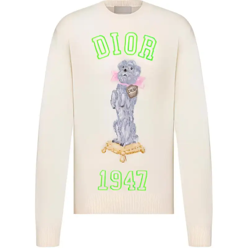 DIOR SS24 Cashmere Sweater Men's Ecru
