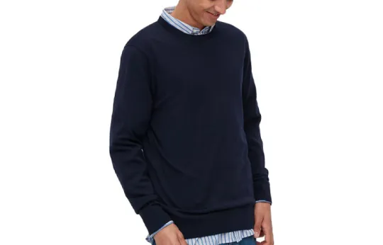 UNIQLO Sweaters Men's Navy Blue Crew Neck Moderate Other