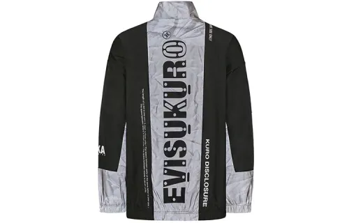 EVISU Jackets Men's Black Stand Collar Moderate Other