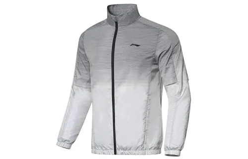 Li Ning Jackets Men's Heather Gray Stand Collar Moderate Other