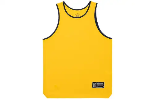 ASICS Tank Tops Men's Yellow Crew Neck Moderate Straight Fit