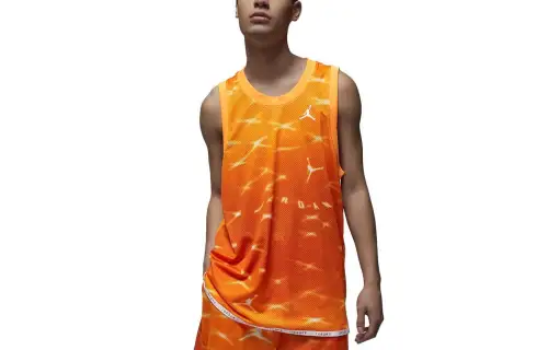 Jordan ESSENTIALS Tank Tops Men's Orange Crew Neck Moderate Straight Fit
