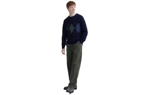UNIQLO Sweaters Unisex Navy Blue Crew Neck Moderate Other
