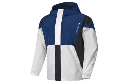 Li Ning Jackets Men's Blue White Hooded Moderate Other