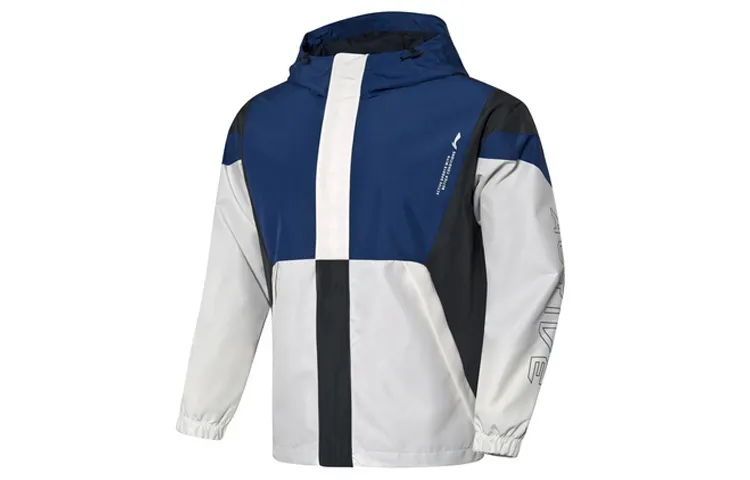 Li Ning Jackets Men's Blue White Hooded Moderate Other