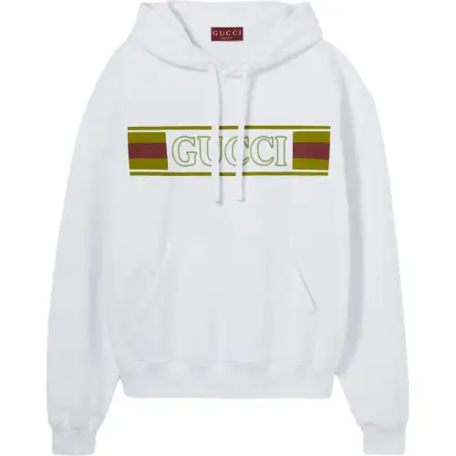 GUCCI Embroidered Cotton Hooded Sweatshirt