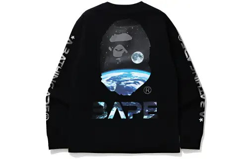 A BATHING APE Head Series T Shirts Men's Crew Neck Moderate Straight Fit