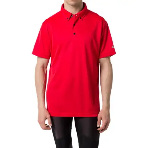 Asics Button Down Polo Shirt Men's Red