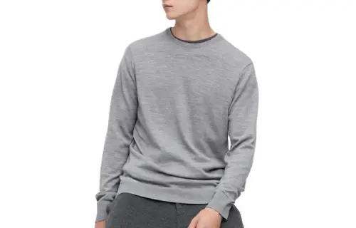UNIQLO Sweaters Men's Gray Crew Neck Moderate Other