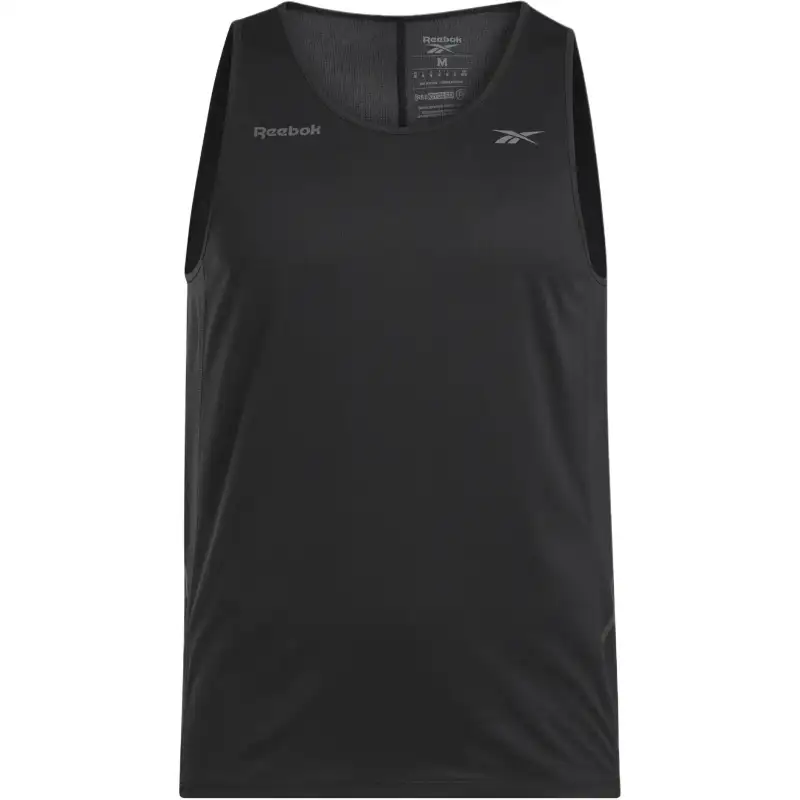 Reebok Tank Tops Men's Black Crew Neck Moderate Straight Fit