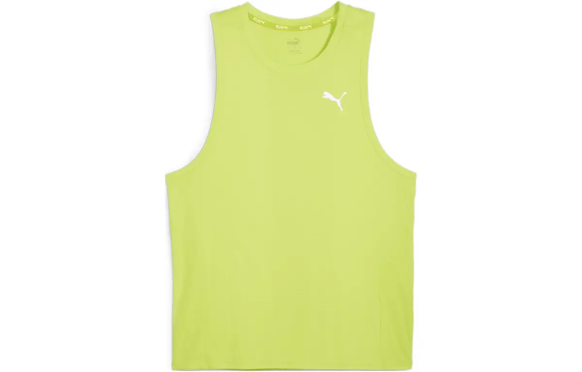 PUMA Tank Tops Men's Green Crew Neck Moderate Straight Fit