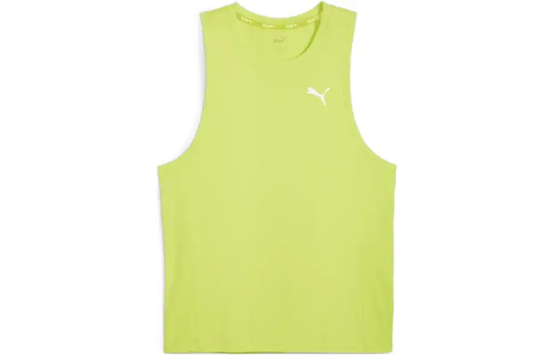 PUMA Tank Tops Men's Green Crew Neck Moderate Straight Fit