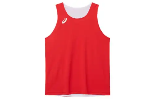 ASICS Tank Tops Unisex Red Crew Neck Moderate Straight Fit