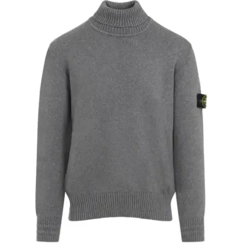 STONE ISLAND Logo Patch Roll Neck Jumper