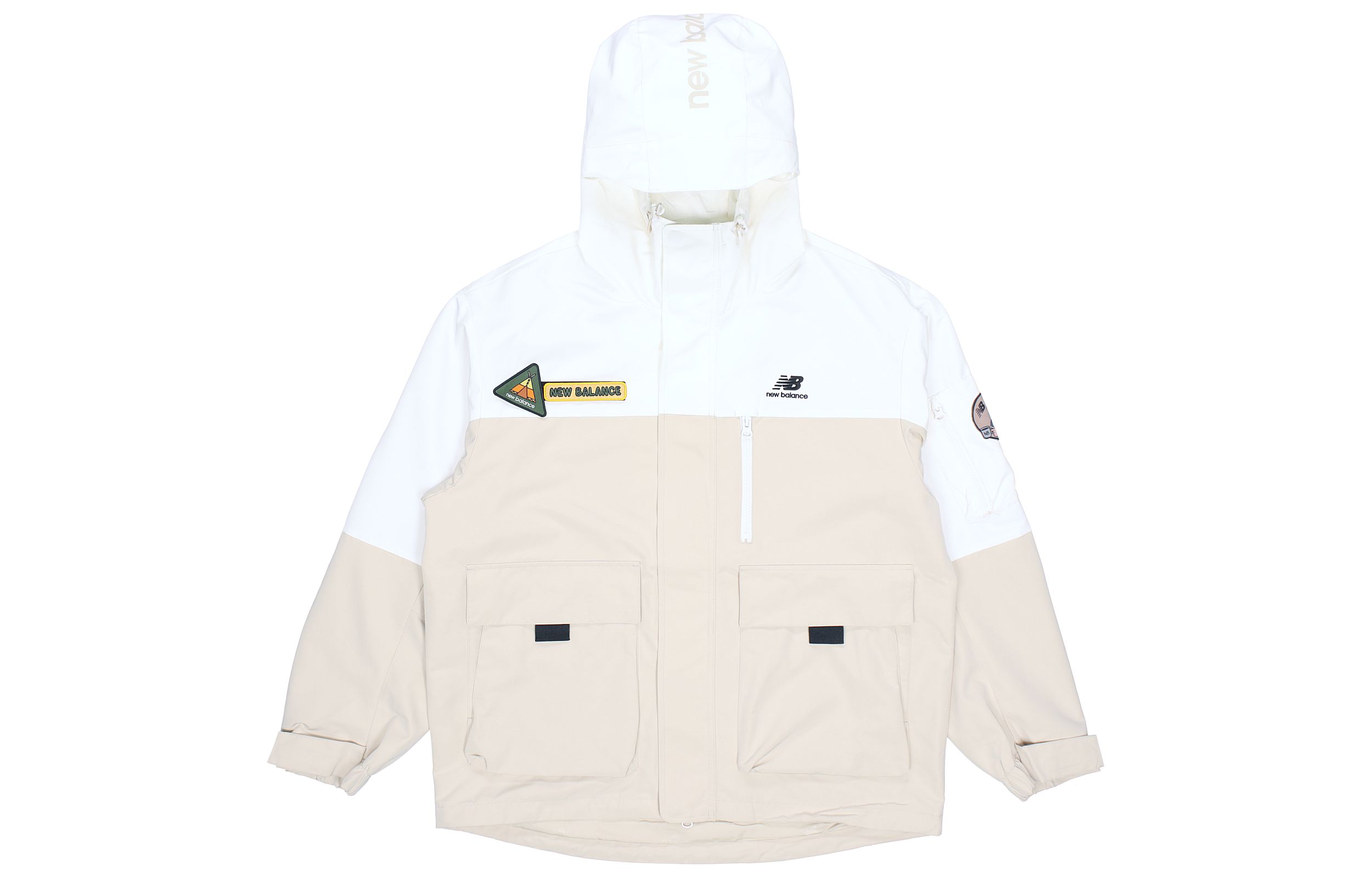 New Balance JHI Jackets Unisex Ecru Hooded Moderate Other