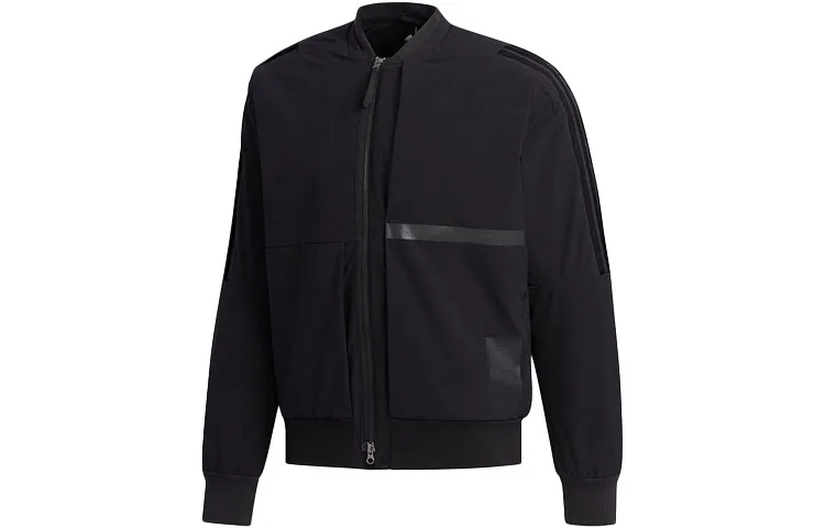 Adidas Jackets Men's Black Baseball Collar Moderate Straight Fit