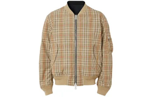 Burberry Jackets Men's Yellow Baseball Collar Moderate Other