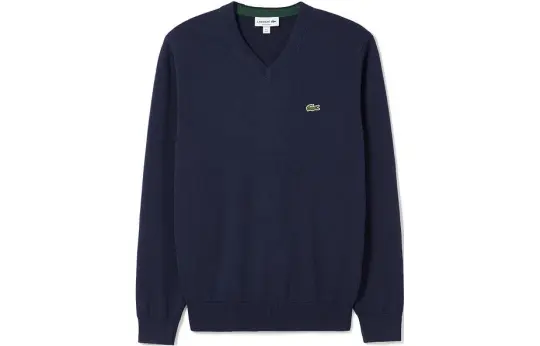 Lacoste V-neck appliqué sweater